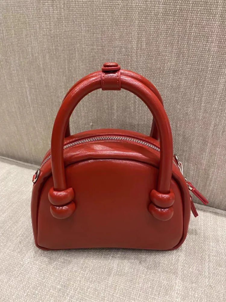 Bolsa Feminina Boston Vermelha 2024 – Tote/Transversal Estilo Unissex com Design Retro