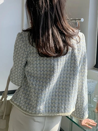 Jaqueta Tweed Francesa Vintage – Elegância Parisiense