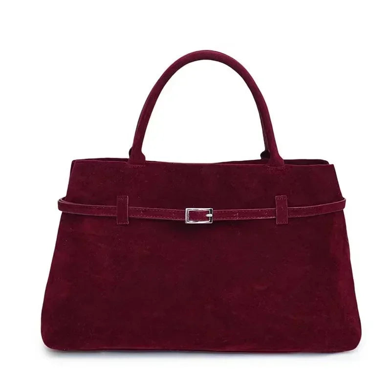 Bolsa Tote Suede Fivela Luxo Casual