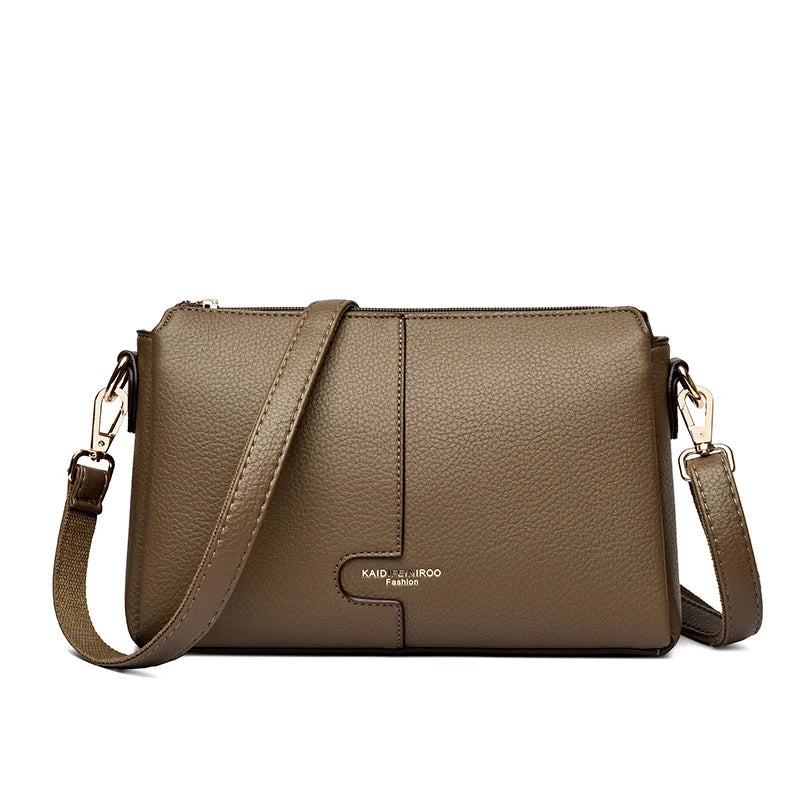 Bolsa Feminina de Couro Legítimo – Designer Luxury Shoulder & Crossbody