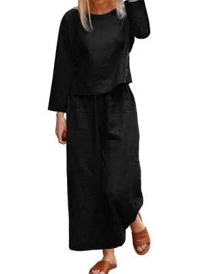 Conjunto Plus Size Algodão & Linho – Camisa + Calça Solta