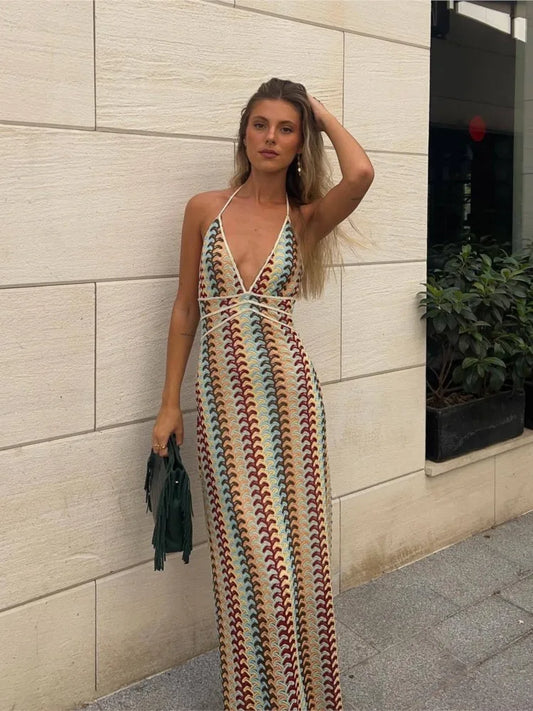 Vestido Crochet Breeze – Elegância com Toque Sofisticado