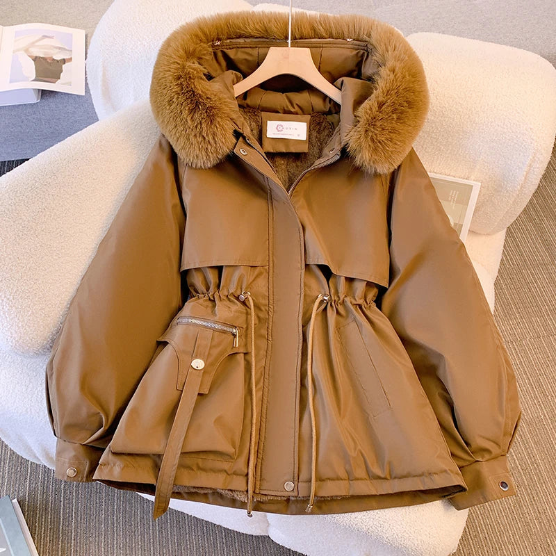Winter Luxe Coat – Premium Fleece & Defined Waist
