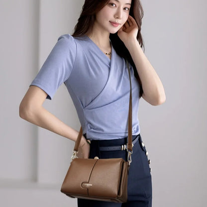 Bolsa Feminina de Couro Legítimo – Designer Luxury Shoulder & Crossbody