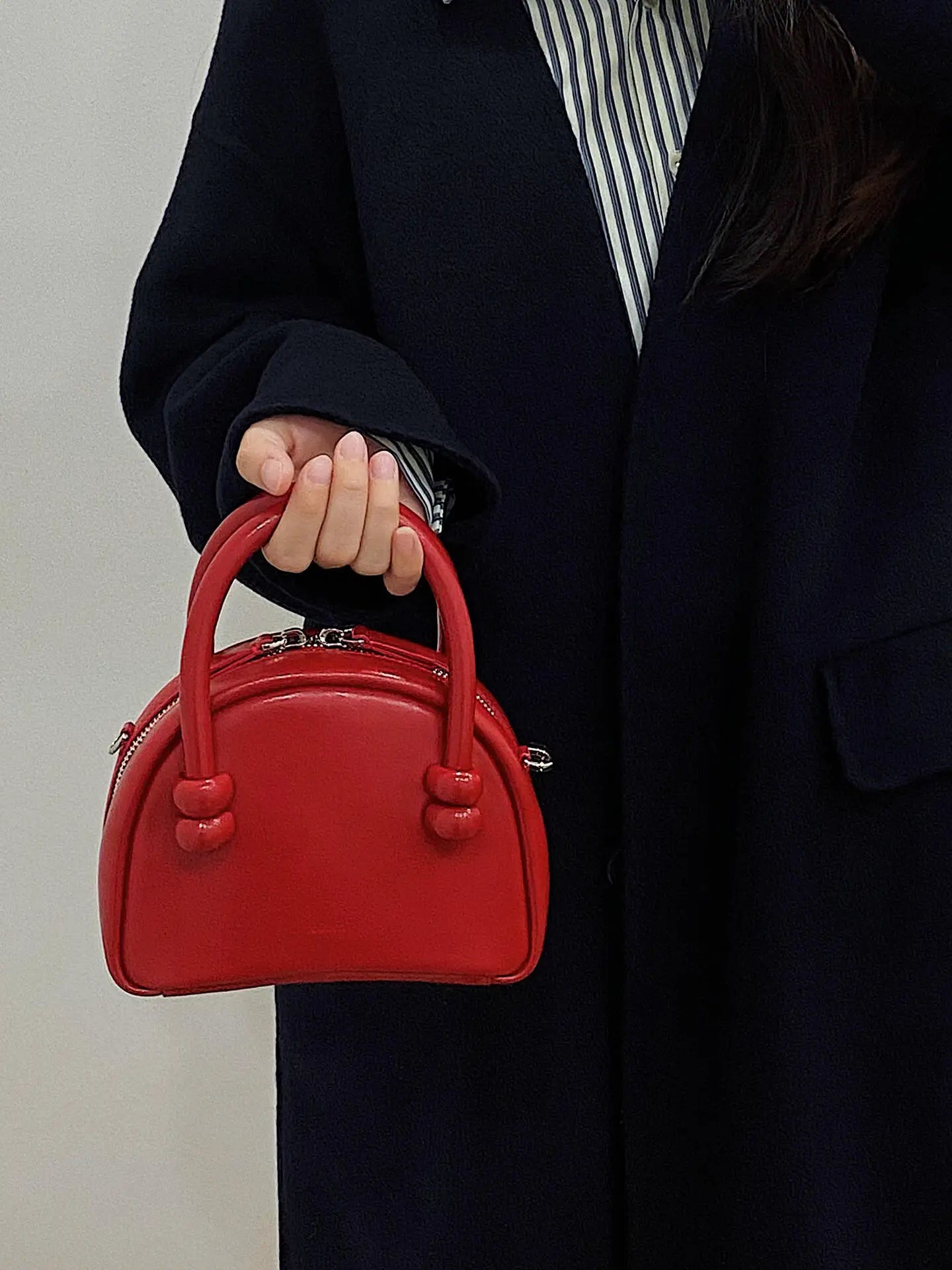 Bolsa Feminina Boston Vermelha 2024 – Tote/Transversal Estilo Unissex com Design Retro