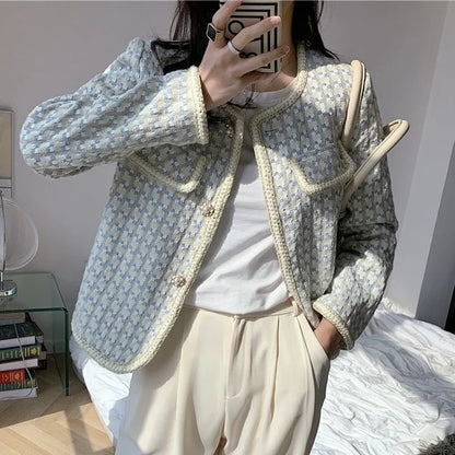 Jaqueta Tweed Francesa Vintage – Elegância Parisiense