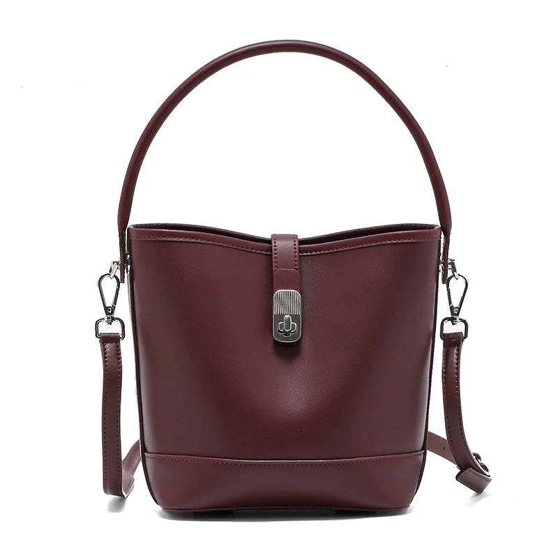 Women's Genuine Leather Bucket Bag