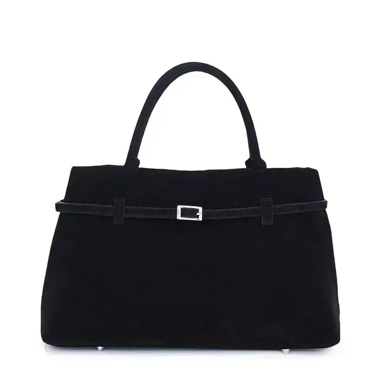 Bolsa Tote Suede Fivela Luxo Casual