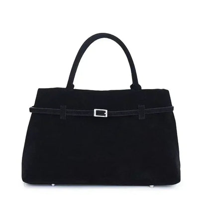 Bolsa Tote Suede Fivela Luxo Casual