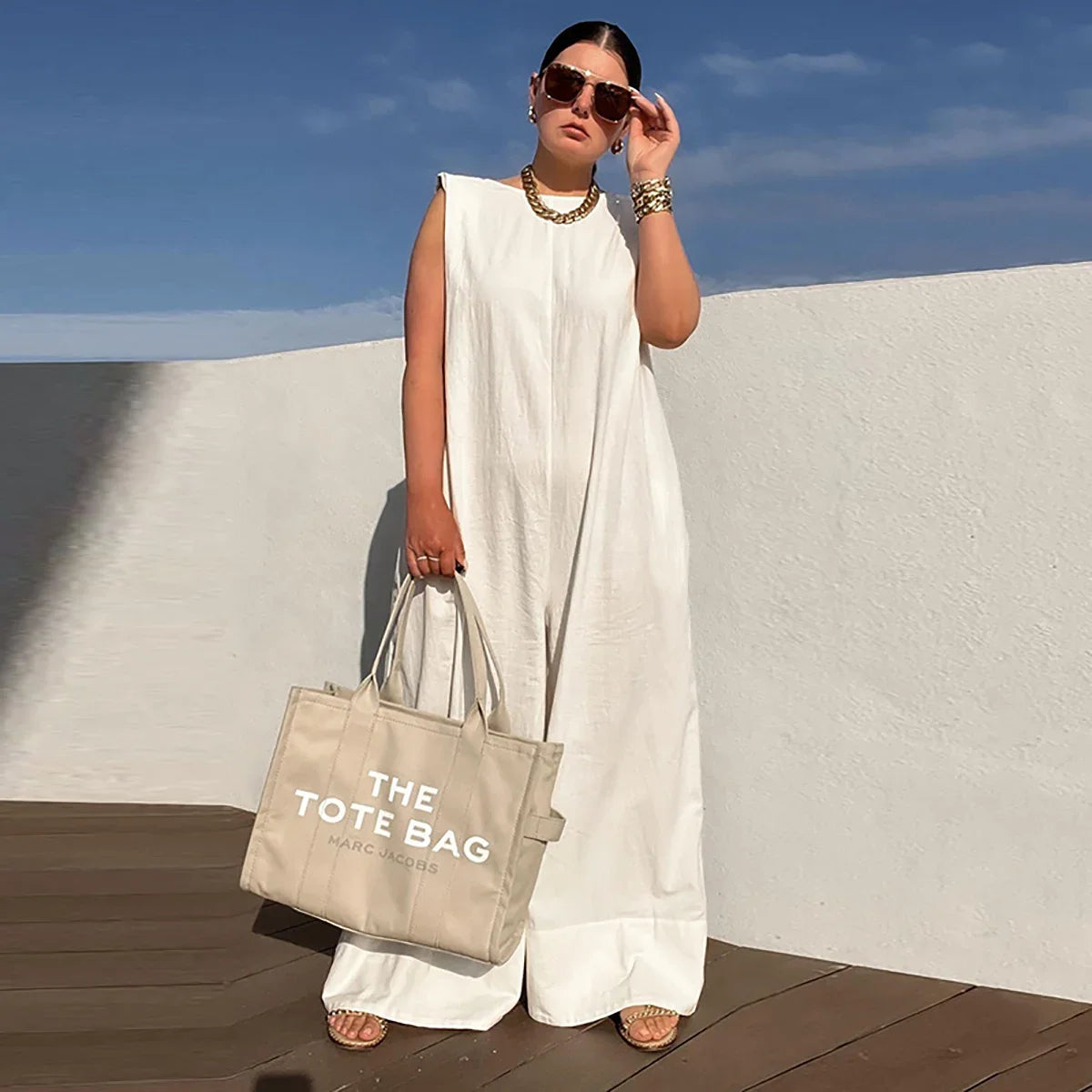 Women's Sleeveless Loose-Fit Jumpsuit – Casual Chic Style