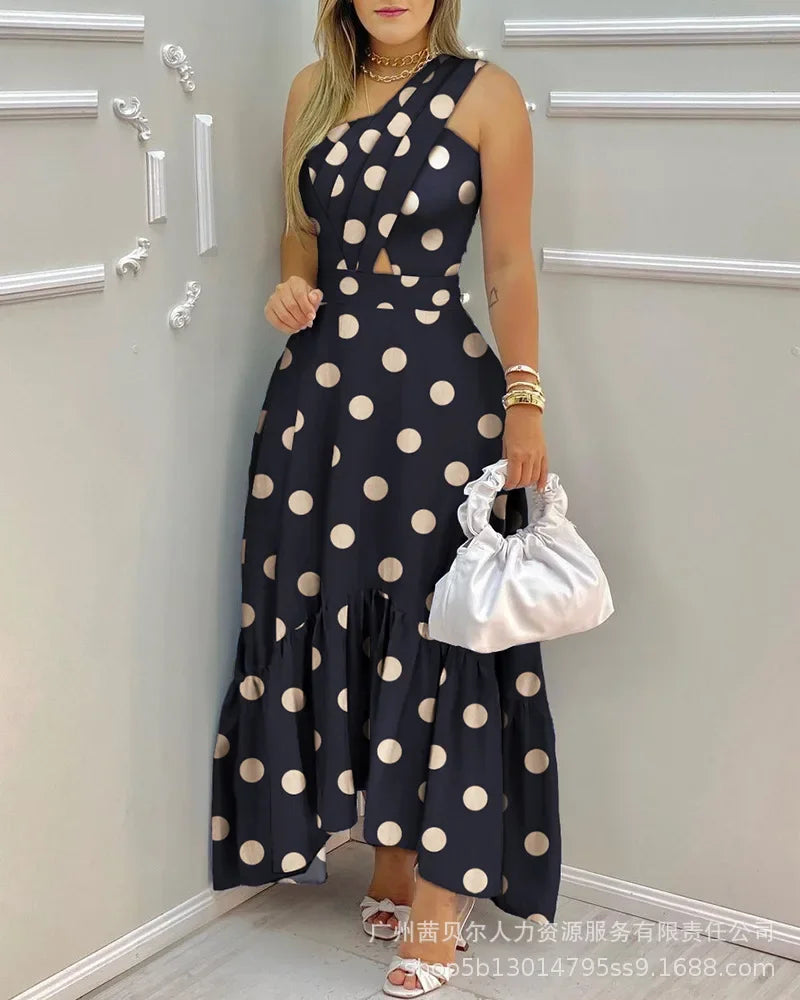 Vestido Listras & Recortes – Elegância Leve para Primavera e Verão