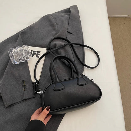 Retro Small Crossbody Bag Women 2025 – Bolsa Mini Estilo Bowling de Alça Transversal, Couro PU Soft