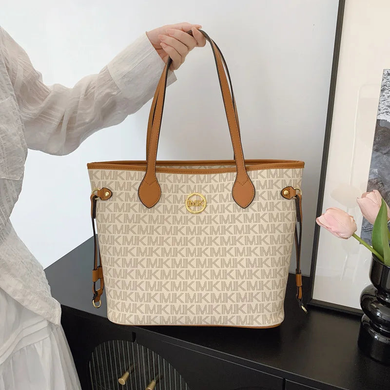 Bolsa Feminina Tote Couro Luxo – Alça de Ombro Vintage Minimalista