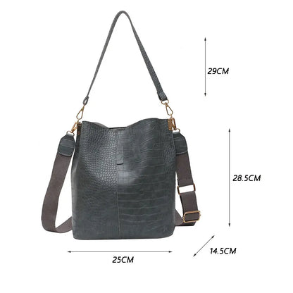 Women's Textured Croco Bag – Large Crossbody &amp; Shoulder Bag