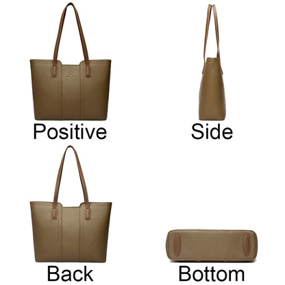 Bolsa Feminina Bucket de Cor Sólida – Tote & Transversal em Couro Macio com Alta Capacidade
