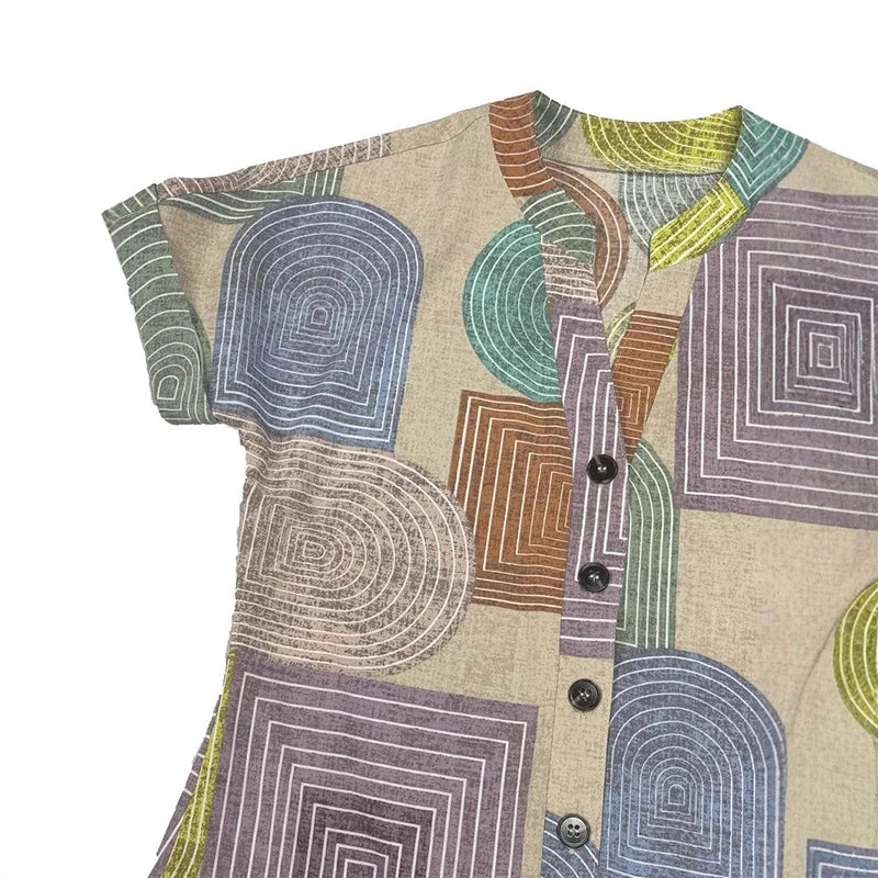 Vestido Summer Geo – Elegância & Movimento