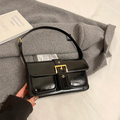 Conjunto 2 Peças Pouch & Clutch – Vintage PU Leather com Corrente para Ombro/Transversal