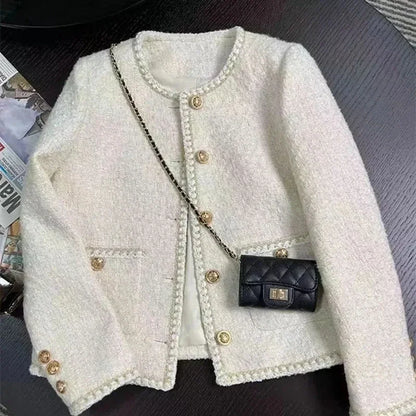 Jaqueta Tweed Cropped – Vintage Elegante