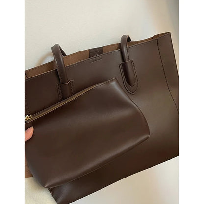 Large Capacity Tote Bag Commuter Class Underarm Single Shoulder Bag Fashionable Versatile Mother Bag Magnetic Button Closure...