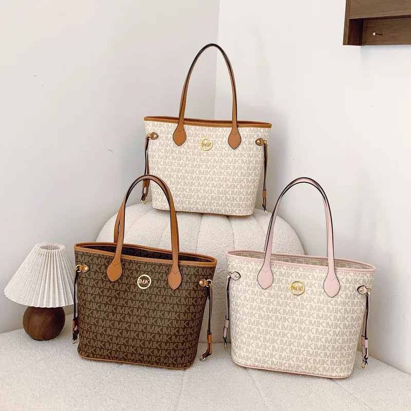 Bolsa Feminina Tote Couro Luxo – Alça de Ombro Vintage Minimalista