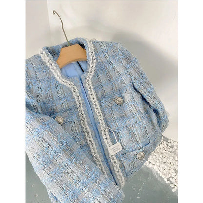 Checkered Tweed Blazer – Elegant Tailoring