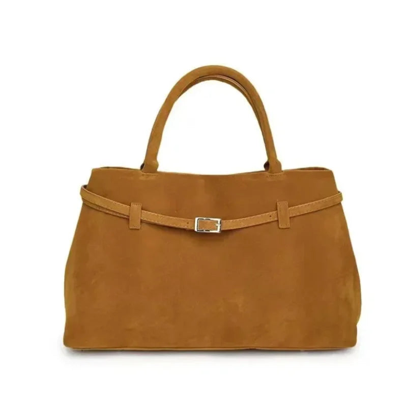 Bolsa Tote Suede Fivela Luxo Casual