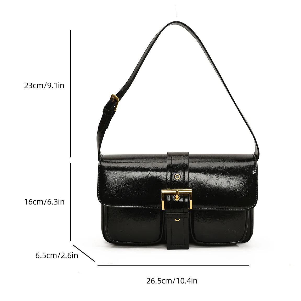 Conjunto 2 Peças Pouch & Clutch – Vintage PU Leather com Corrente para Ombro/Transversal