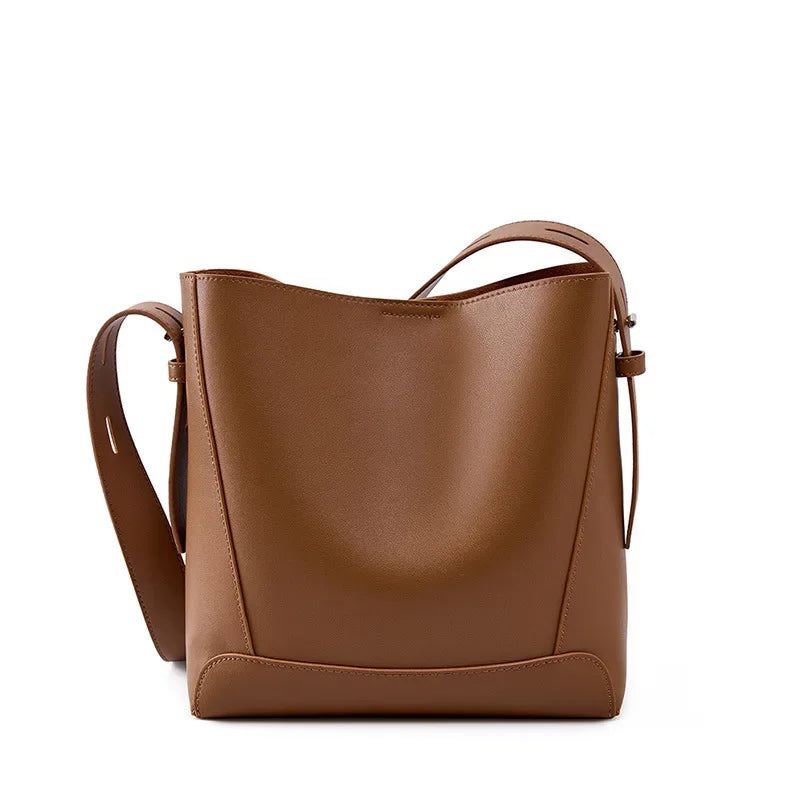 Bolsa Feminina Shoulder em Couro Legítimo – Grande Capacidade