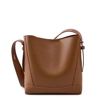 Bolsa Feminina Shoulder em Couro Legítimo – Grande Capacidade