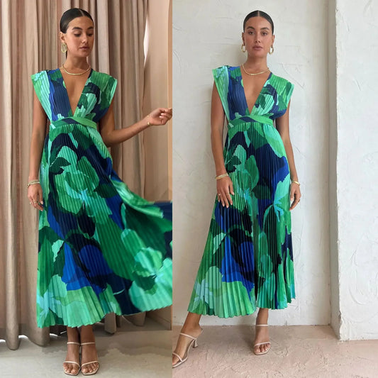 Vestido Pleated Summer – Elegância Casual & Versátil