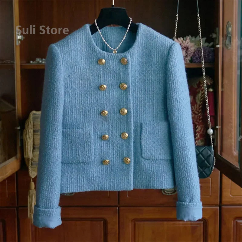 Cropped Tweed Jacket - European Socialite Style