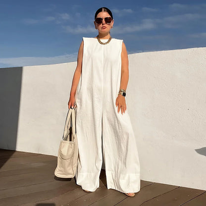 Women's Sleeveless Loose-Fit Jumpsuit – Casual Chic Style