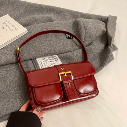 Conjunto 2 Peças Pouch & Clutch – Vintage PU Leather com Corrente para Ombro/Transversal