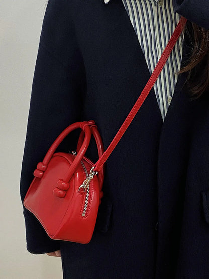 Bolsa Feminina Boston Vermelha 2024 – Tote/Transversal Estilo Unissex com Design Retro