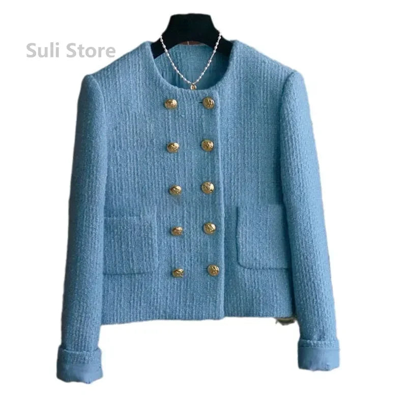 Cropped Tweed Jacket - European Socialite Style