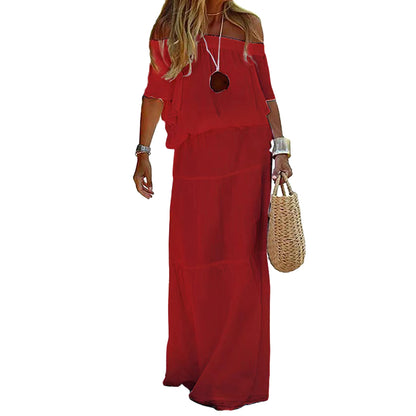 Vestido Branco Boho Elegante – Maxi Decote V com Ajuste Lace-Up