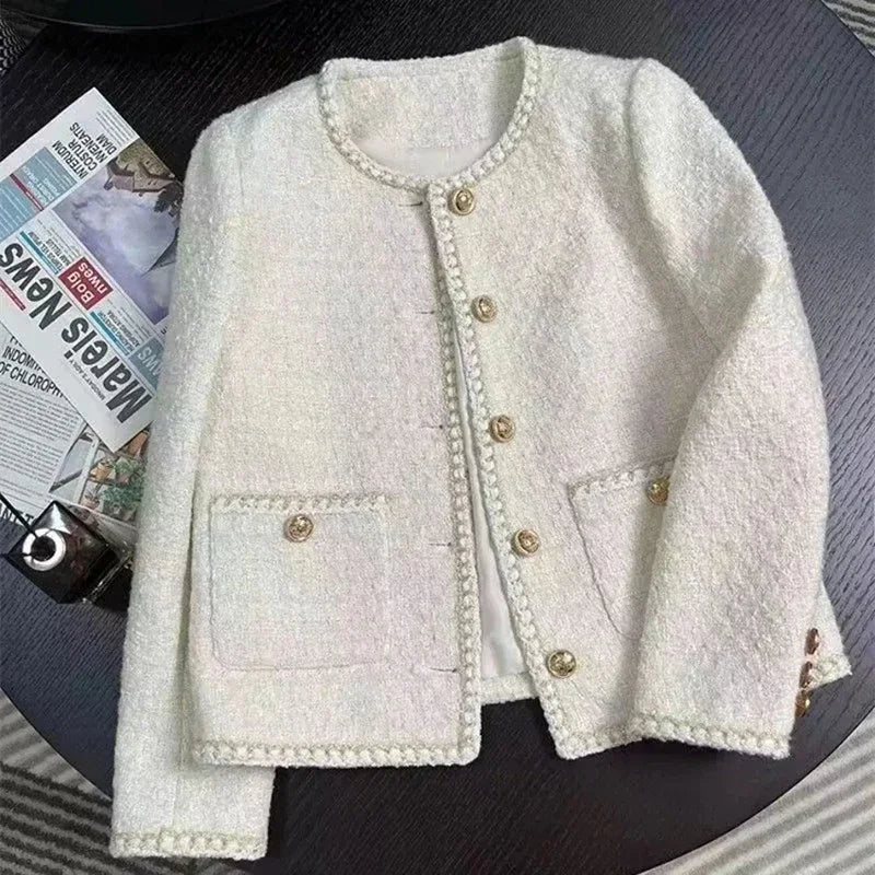 Jaqueta Tweed Cropped – Vintage Elegante