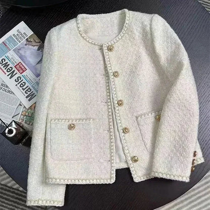 Jaqueta Tweed Cropped – Vintage Elegante