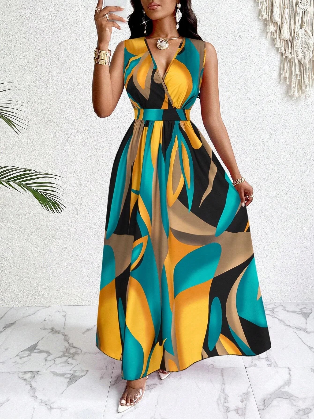 Vestido Abstract Flow – Verão com Arte