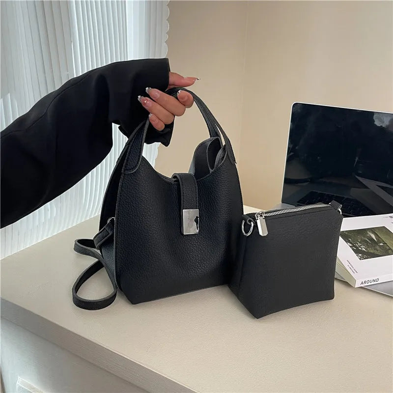 Bolsa Feminina Tote 2025 – Versátil Bucket/Bolsa Ombro & Transversal de Alta Capacidade