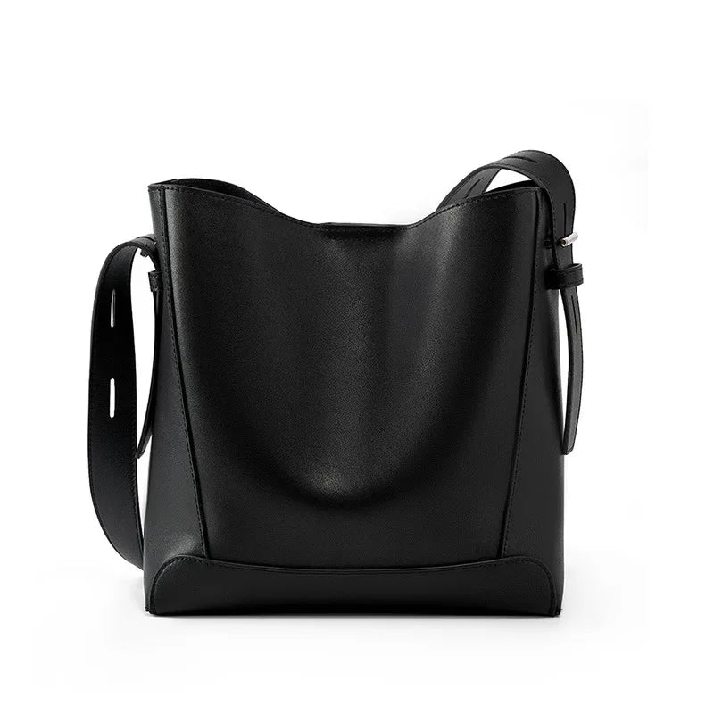 Bolsa Feminina Shoulder em Couro Legítimo – Grande Capacidade