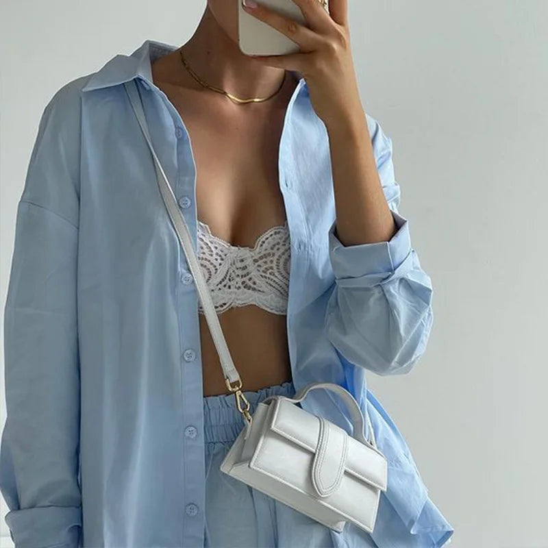 Conjunto Linho-Algodão Travel – Camisa Manga Longa & Shorts