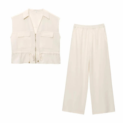 Conjunto Feminino 2 Peças Safari – Top Estilo & Calça Cintura Elástica