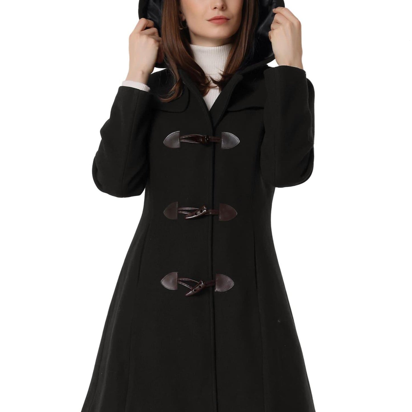 Trench Coat Duplo Botão Mid-Thigh com Capuz – Proteção & Estilo