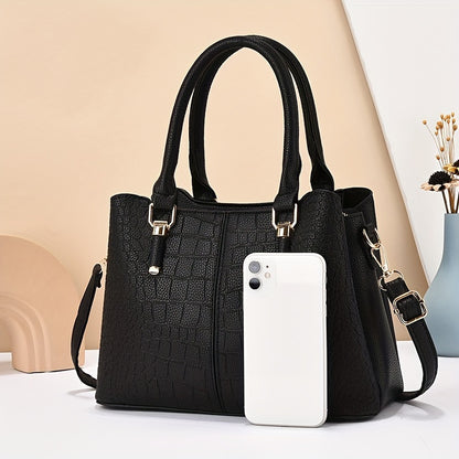 Kit Feminino 3 Bolsas – Tote, Ombro & Clutch Essenciais para o Dia e a Noite