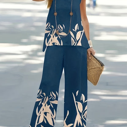 Conjunto Plus Size Feminino Listras Colorblock – Top Regata + Calça Reta