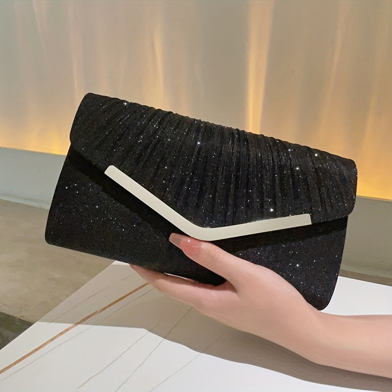 Clutch Feminina Brilho para Noite – Sparkling Evening Bag com Corrente Elegante
