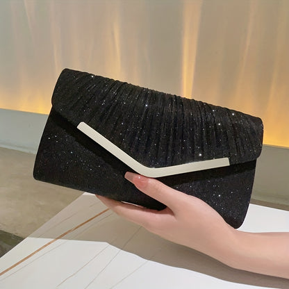 Clutch Feminina Brilho para Noite – Sparkling Evening Bag com Corrente Elegante