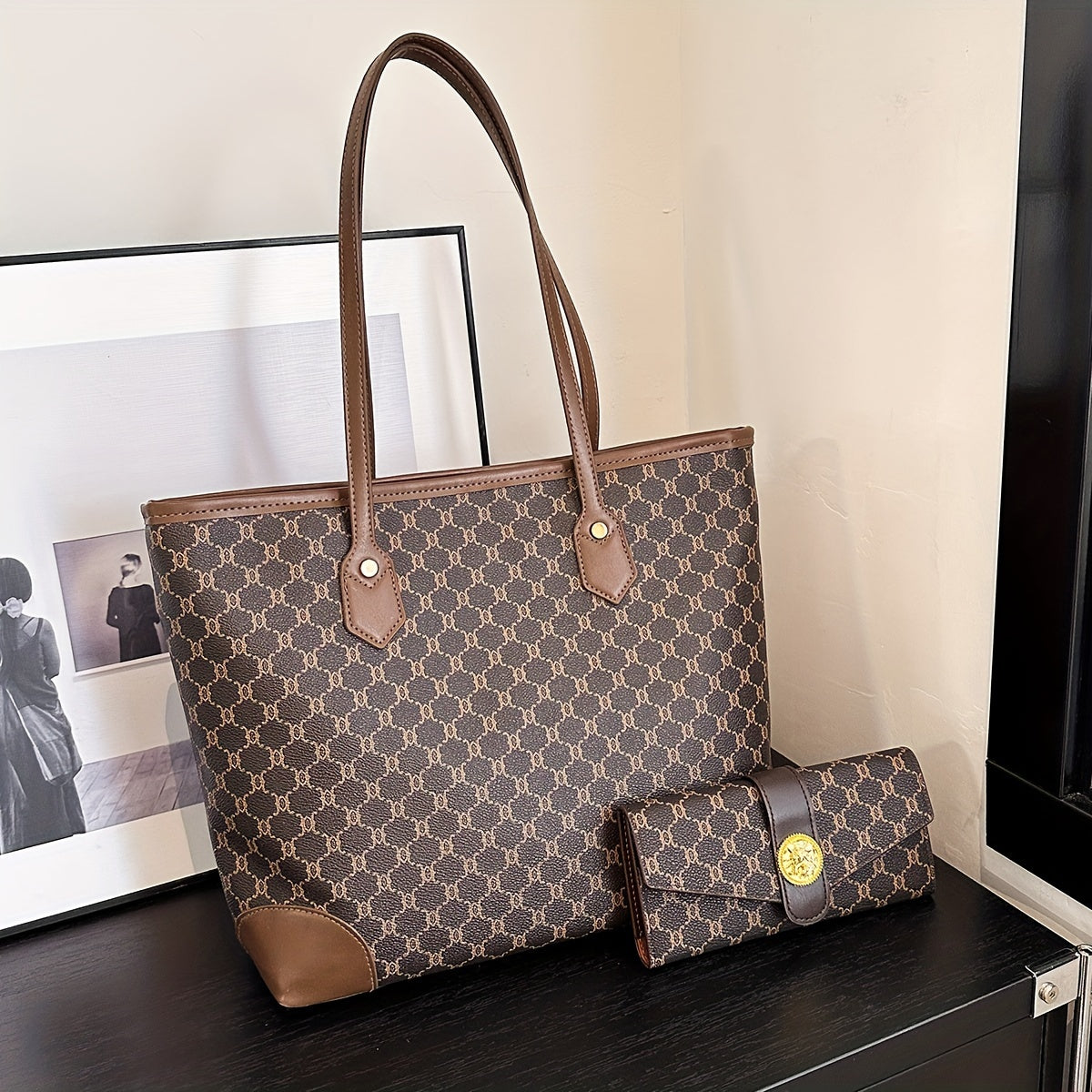 Conjunto Feminino Tote Clássico + Carteira – Inspiração Retrô com Capacidade e Elegância