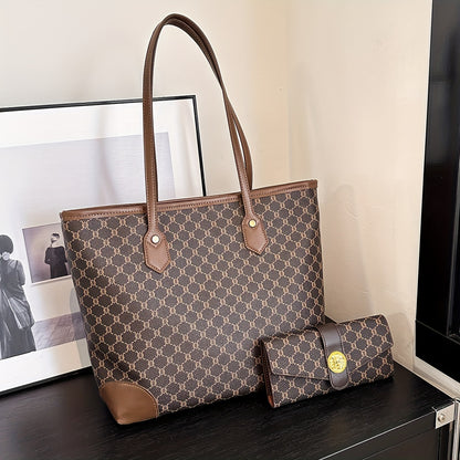 Conjunto Feminino Tote Clássico + Carteira – Inspiração Retrô com Capacidade e Elegância